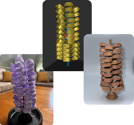 3d printed example of casting trees with jewelsprint